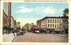 North West Corner of Square and North Third Street Newark, OH Postcard Postcard Postcard