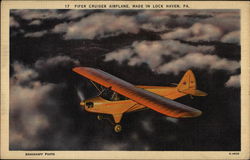 Piper Cruiser Airplane, Made in Lock Haven, PA Aircraft Postcard Postcard Postcard