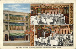 Republic Restaurant, 1465 Broadway, Main Floor and Second Floor Postcard