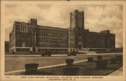 New High School Building, Atlantic and Albany Avenues Postcard