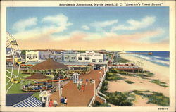 Boardwalk Attractions, Myrtle Beach, S.C. South Carolina Postcard Postcard Postcard