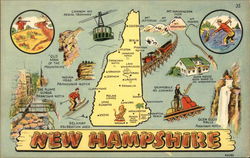 Map of New Hampshire Maps Postcard Postcard Postcard