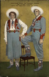 Greetings from the Biggest Couple, Mr. and Mrs. Fischer with the Greatest Show on Earth Postcard