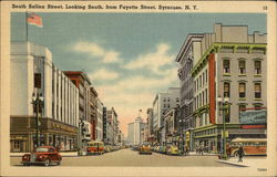 South Salina Street, Looking South from Fayette Street Syracuse, NY Postcard Postcard Postcard