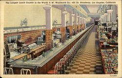 F. W. Woolworth Co. - Lunch Counter Los Angeles, CA Postcard Postcard Postcard