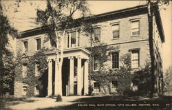 Ballou Hall, Main Offices, Tufts College Postcard