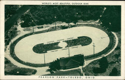 World's Most Beautiful Outdoor Rink - Pearson Park Toledo, OH Postcard Postcard Postcard