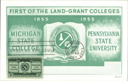 First of the Land Grant Colleges: Michgan State College & Pennsylvania State University Maximum Cards Postcard Postcard Postcard