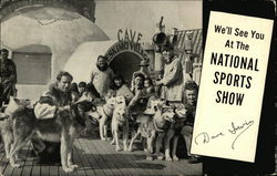 National Sports Show, Husky Dog Train Dogs Postcard Postcard Postcard