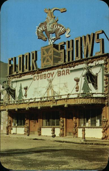 Cowboy Bar at Jackson Wyoming Postcard