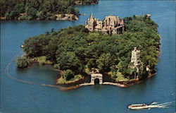 Air View of Heart Island, Boldt Castle Postcard