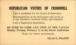 Republican Votors of Cromwell Postcard