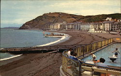 Children's Paddling Pool, Beach and Constitution Hill Aberystwyth, Wales Postcard Postcard Postcard