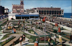 Playing Miniature Golf Postcard