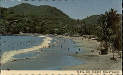 Playa Del Puerto Zihuatanejo Mexico Postcard Postcard Postcard