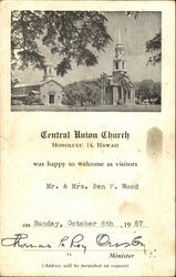 Central Union Church Honolulu, HI Postcard Postcard Postcard