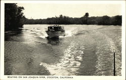 Boating on San Joaquin River Stockton, CA Postcard Postcard Postcard