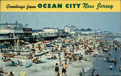 Crowds on the Beach Postcard