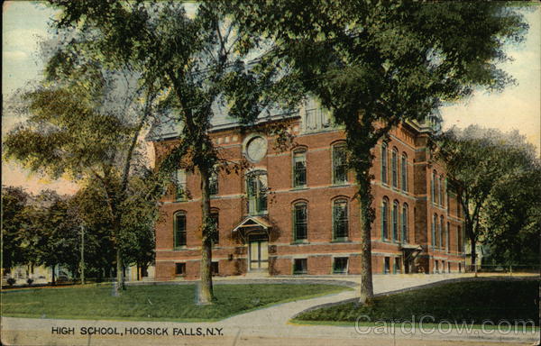 High School Hoosick Falls, NY Postcard