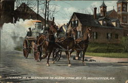 Steamer No. 4, Responding to Alarm from Box 17 Postcard