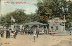 Entrance New Rensselaer Park - Troy's Popular Resort Postcard