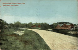 Boulevard and Vesper-Country Club Lowell Auto Race Course Postcard