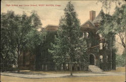 High School and Union School Postcard