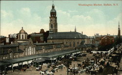 Bird's Eye View of Washington Market Postcard