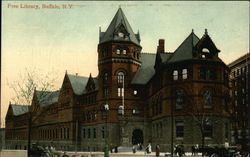 Street View of Free Library Buffalo, NY Postcard Postcard Postcard