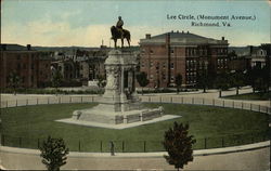 Lee Circle, Monument Avenue Richmond, VA Postcard Postcard Postcard