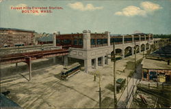 Forest Hills Elevated Station Boston, MA Postcard Postcard Postcard