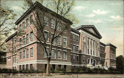 Street View of High School Boston, MA Postcard Postcard Postcard