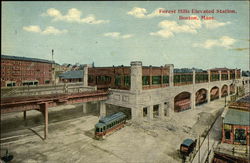 Forest Hills Elevated Station Postcard