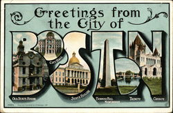 Greetings from Boston Postcard