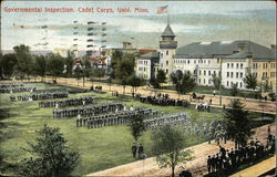 Governmental Inspection, Cadet Corps, University of Minnesota Postcard