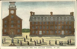 Yale College and The College Chapel in 1786 Postcard