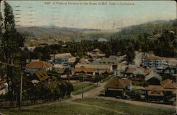 Bird's Eye View of Portion of the Town Mill Valley, CA Postcard Postcard Postcard