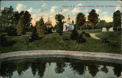 Edgewood Cemetery, the Pond and Mausoleum Postcard