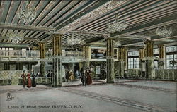 Lobby of Hotel Statler Buffalo, NY Postcard Postcard Postcard