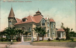 Street View of Public Library Postcard