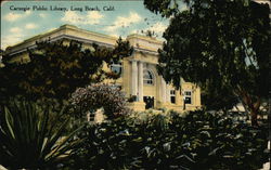 Carnegie Public Library Long Beach, CA Postcard Postcard Postcard