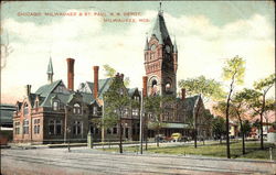 Chicago, Milwaukee & St. Paul R.R. Depot Wisconsin Postcard Postcard Postcard