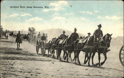 Artillery Drill, Camp Robinson Postcard