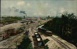 View of a Working Train Yard Trains, Railroad Postcard Postcard Postcard