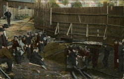 Miners Ascending from Coal Shaft Postcard