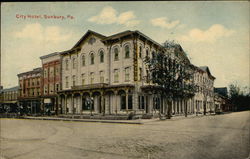 Street View of City Hotel Sunbury, PA Postcard Postcard Postcard