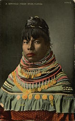 Seminole Indian Bride, Florida Native Americana Postcard Postcard Postcard