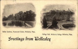 Greetings from Wellesley Massachusetts Postcard Postcard Postcard