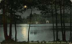 Moonlight at Pine Island Park Manchester, NH Postcard Postcard Postcard