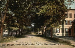 Ash Street, North from Lowell Street Postcard